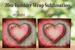 Heart 20oz Tumbler Wrap PNG, Vintage Heart Tumbler PNG Product Image 2