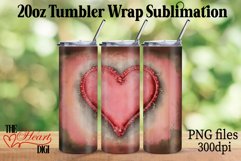Love 20oz Tumbler Wrap PNG, Vintage Cute Heart Tumbler Product Image 1
