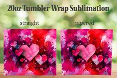 Abstract Hearts 20oz Tumbler PNG, Watercolor Hearts Tumbler Product Image 2