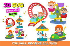 Amusement park Elements 3D SVG Product Image 1