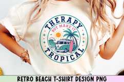 Retro Beach T Shirt Design, Distressed Coastal Sublimation. Product Image 1