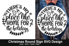 Christmas Round Signs SVG Deign - There&#039;s no place like home Product Image 5
