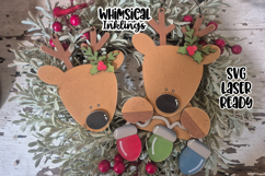 The Reindeer Duo Ornaments Laser SVG Product Image 1