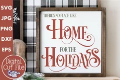 No Place Like Home Holidays Christmas Farmhouse Sign Svg Product Image 1