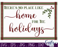 Home For The Holidays Holly Christmas Farmhouse Sign Svg Product Image 2