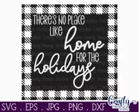 No Place Like Home Plaid Christmas Farmhouse Sign Svg Product Image 2