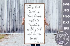 Acts 2 | They Broke Bread Christian Farmhouse Sign Svg Product Image 1