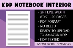 KDP Lined 6x9 Inch, 2pt Thick Lines, 120 Page, PDF Notebook Product Image 1