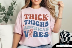 Thick Thighs American Vibes SVG, 4th Of July SVG Design Product Image 2