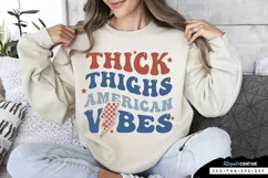 Thick Thighs American Vibes SVG, 4th Of July SVG Design Product Image 1