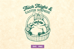 Funny Easter Raccoon SVG - Thick Thighs and Easter Surprise Product Image 1