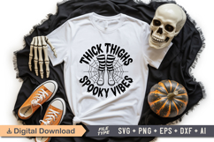 Thick Thighs Spooky Vibes SVG File | Halloween Round Sign Product Image 4