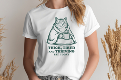 Thick Tired and Thriving Cat SVG PNG, Funny Self Care Quote Product Image 2