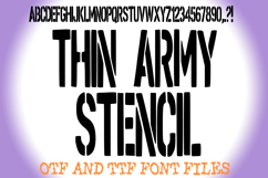 Thin Army Stencil Lettering ABC Font Typeface Alphabet OTF by Squeeb Creative
