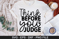 Think before you judge SVG - Autism Awareness Design Product Image 1