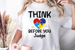 Think before you judge svg, Autism SVG Product Image 1