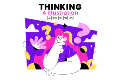 4 Thinking Vector Illustration Product Image 1
