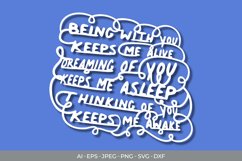Thinking of You Papercut SVG Product Image 1
