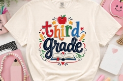 Third Grade Teacher Rainbow Typography PNG Product Image 2