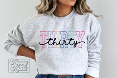 Thirty SVG Varsity - Hello Thirty PNG 30th Birthday Shirt Product Image 3