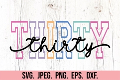 Thirty SVG Varsity - Hello Thirty PNG 30th Birthday Shirt Product Image 5