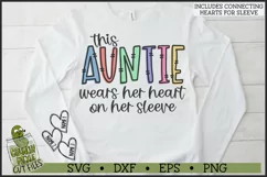 This Auntie Wears Her Heart on Her Sleeve SVG File Product Image 1