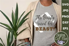 This Beauty Raised Her Beast | Football Svg Design Cut File Product Image 1