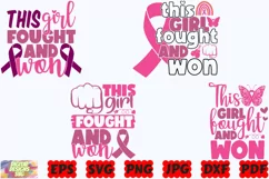 This Girl Fought And Won SVG | Breast Cancer SVG |Cancer SVG Product Image 3
