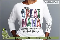 This Great Nana Wears Her Heart on Her Sleeve SVG File Product Image 1