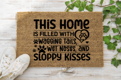 This home is filled with wagging tails SVG, Dog Doormat SVG Product Image 1