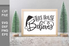 This House Believes, Hand Lettered Christmas Doormat SVG Product Image 2