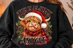 This Is as Jolly as I Get PNG | Funny Christmas Highland Cow Product Image 4