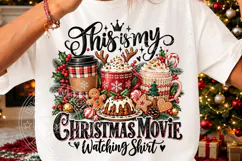 This Is My Christmas Movie Watching Shirt PNG Product Image 3