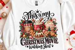 This Is My Christmas Movie Watching Shirt PNG Product Image 4