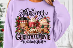 This Is My Christmas Movie Watching Shirt PNG Product Image 5