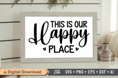 This Is Our Happy Place Sign SVG, Farmhouse Christmas Sign Product Image 1