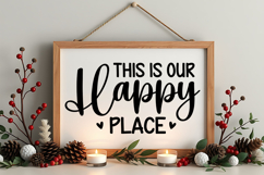 This Is Our Happy Place Sign SVG, Farmhouse Christmas Sign Product Image 4