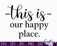 Farmhouse Home Round Sign Svg | This Is Our Happy Place Product Image 2