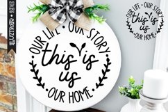 Round Farmhouse Sign SVG file - Home Sign SVG Cut File Product Image 1