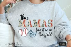 This Mamas Heart Is On The Field PNG | Baseball PNG Product Image 2