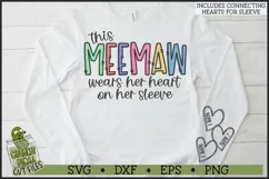 This Meemaw Wears Her Heart on Her Sleeve SVG File Product Image 1