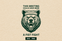 Funny Office Rage Bear SVG Fist Fight Design PNG Product Image 1