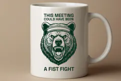 Funny Office Rage Bear SVG Fist Fight Design PNG Product Image 2