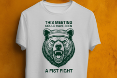 Funny Office Rage Bear SVG Fist Fight Design PNG Product Image 3