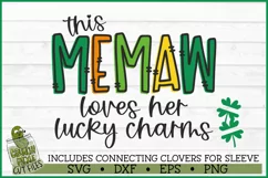 This Memaw Loves Her Lucky Charms on Sleeve SVG File Product Image 2