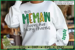 This Memaw Loves Her Lucky Charms on Sleeve SVG File Product Image 1