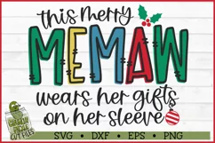 This Merry Memaw Wears Her Gifts on Her Sleeve SVG Product Image 2