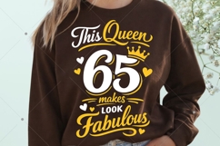 This queen makes 65 look fabulous PNG,Birthday Queen PNG Product Image 6