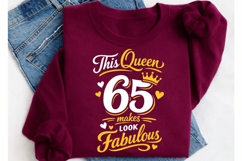 This queen makes 65 look fabulous PNG,Birthday Queen PNG Product Image 2