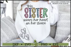 This Sister Wears Her Heart on Her Sleeve SVG File Product Image 1